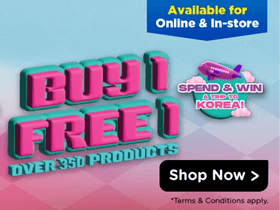 Watsons K-Beauty Fiesta: Buy 1 Get 1 FREE Over 350 Products